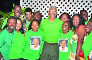 Retired-Brigadier-General-David-Granger-and-his-supporters-on-Saturday-celebrate-his-being-elected-the-presidential-candidate--300x195
