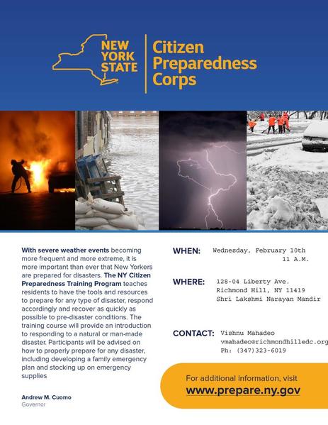 Emergency Preparedness Training flyer-letter