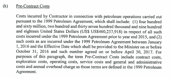 Exxon Pre-Contract Cost